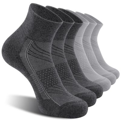 CS CELERSPORT 6 Pack Men's Ankle Socks with Cushion, Sport Athletic Running Socks, 3 Dark Gray + 3 Gray, Medium