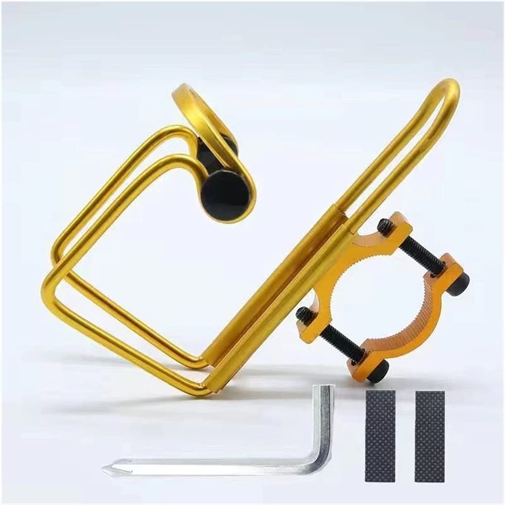 Dongng Bike Water Bottle Holder Universal Purpose Stainless Steel Water Cup Holder Special Cup Holder Bicycle Bottle Holder Outdoor Essentials (Color : Gold)