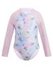 Daenrui Kids Girls One Piece Rashguard Swimsuit UPF 50+ Long Sleeve Zipper Sun Protective Swimwear Multi Horse 6 Years view 1