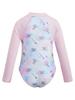 Daenrui Kids Girls One Piece Rashguard Swimsuit UPF 50+ Long Sleeve Zipper Sun Protective Swimwear Multi Horse 6 Years view 2