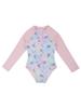 Daenrui Kids Girls One Piece Rashguard Swimsuit UPF 50+ Long Sleeve Zipper Sun Protective Swimwear Multi Horse 6 Years view 3
