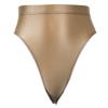 YONGHS Womens Oil Glossy High Waist Booty Shorts Hot Pants High Cut Briefs Shiny Rave Dance Bottoms Coffee XX-Large view 1