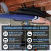 Ho Stevie! Surfboard Ceiling Racks - Free Up Your Floor Space - Hang Up To 3 Surf or SUP Boards - Wont Rust/Corrode - Heavy Duty 75lbs Max - Easy Installation (Hardware Included) view 2