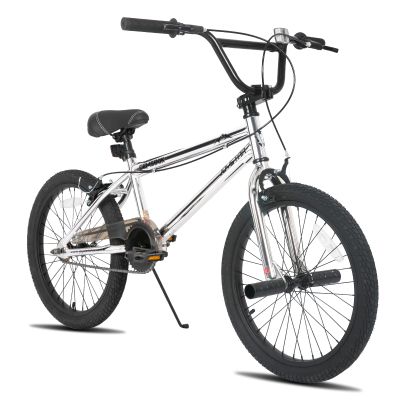 JOYSTAR Gemsbok 20" Kids BMX Bike for Boys Girls Ages 7-12, Freestyle Children's Bicycle with Dual Hand Brakes and 20 Inch Wheels Silver