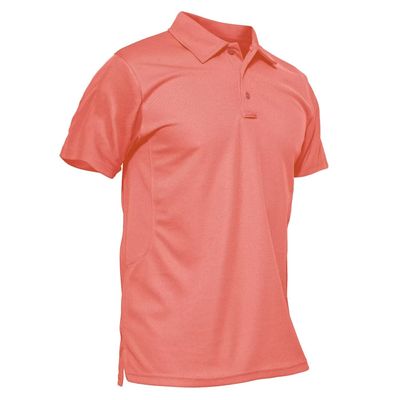 MAGCOMSEN Polo Shirts for Men Short Sleeve Quick Dry Golf Work Shirts Casual Shirt Watermelon Red L