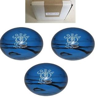 BuyBocceBalls - EPCO Duckpin Bowling Balls - (5 inch- 3lbs. 8oz.) - Pack of 3 - Cobra Pro Rubber - Blue & Black - Made in USA