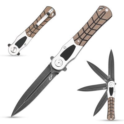 Eafengrow EF970 Folding Knife D2 Steel Blade G10 Handle EDC Tool Knife for Working Camping Hiking(Desert)