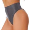 Hedmy Women's Spandex Metallic Booty Shorts Shiny Swimsuit Bottoms High Cut Dance Briefs Underwear Gray Medium view 3
