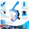 Full Face Snorkel Mask for Kids with 180 Panoramic View, Snorkeling Set Featuring Anti-Leak and Anti-Fog Foldable Dry Top Design for Safe Underwater Adventures Snorkeling Gear for Kids view 2