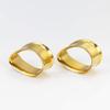 POBAISITER 1 Pair 316L Stainless Steel Tear Drop Shape Double Flare Ear Gauges Tunnels Gold Jewelry For Man For Woman Body Plugs Piercing Jewelry 0g-1 inch view 3