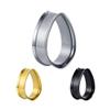 POBAISITER 1 Pair 316L Stainless Steel Tear Drop Shape Double Flare Ear Gauges Tunnels Gold Jewelry For Man For Woman Body Plugs Piercing Jewelry 0g-1 inch view 4