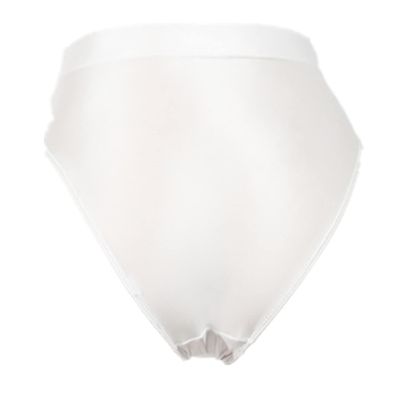 YONGHS Womens Oil Glossy High Waist Booty Shorts Hot Pants High Cut Briefs Shiny Rave Dance Bottoms White Large