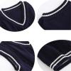 HOURVNEI Sweater Vest Men Patchwork V-Neck Oversize Mens Vests Chic Daily Streetwear Leisure Retro Knitted Black view 2