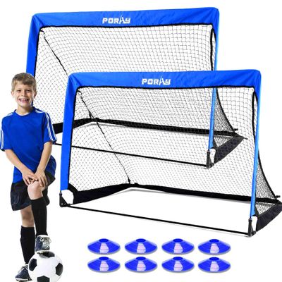 Soccer Goal Net for Kids & Adults,Pop Up 4FT Soccer Goal with 210D Oxford & 8 Field Marker Cones &Extra Stakes,Birthday Gift & Fun for Backyard and Soccer Training