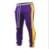 SCREENSHOT Men's Athletic Fitness Slim Fit Workout Track Pants BASIC S41700-Purple/Gold-Large view 1