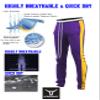 SCREENSHOT Men's Athletic Fitness Slim Fit Workout Track Pants BASIC S41700-Purple/Gold-Large view 3