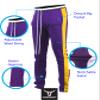 SCREENSHOT Men's Athletic Fitness Slim Fit Workout Track Pants BASIC S41700-Purple/Gold-Large view 4