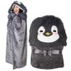 Penguin Wearable Hooded Blanket - Warm & Cozy Oversized Blanket Hoodie with Hand Gloves- Soft Plush Premium Sherpa and Flannel Fleece Hoodie Blanket - Penguin Gifts for Women Adults and Kids view 1