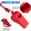 Flutesan 48 Pcs 24/48 Pack Plastic Whistles with Lanyard Sports Whistle Loud Crisp Sound Whistles Bulk for Coach Referees Training Emergency (Red,Blue,Black) view 3