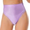 Lejafay Women's High-Waist Short Stretchy Nylon Rave Booty Dance Shorts Costume Party Hot Pants Light Purple Large view 1