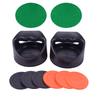 Air Hockey Pushers and Air Hockey Pucks, 2 PCS Black Striker with 3 PCS Red Puck, 3 PCS Black Puck view 1
