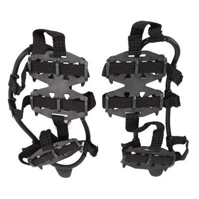 24 Teeth Climbing Crampons, High Hardness 1 Pair Snow Ice Cleats Crampons Good Grip with Storage Bag for Hiking for Outdoor(Black, M)