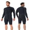 Seaskin Long Sleeve Shorty Wetsuit Mens 3mm Neoprene Diving Suits Front Zip view 1