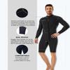 Seaskin Long Sleeve Shorty Wetsuit Mens 3mm Neoprene Diving Suits Front Zip view 3