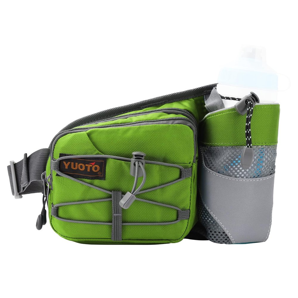 YUOTO Waist Pack with Water Bottle Holder for Running Walking Hiking, Fanny Pack Hydration Belt