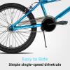JOYSTAR Gemsbok 20" Kids BMX Bike for Boys Girls Ages 7-12, Freestyle Children's Bicycle with Dual Hand Brakes and 20 Inch Wheels Blue view 4