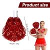 Chivao 24 Pcs Cheerleading Pom Poms, Metallic Foil Handle Cheer Squad Team Spirited Fun for Party, Sports Dance Cheer, 30 Grams Weight Each(Red) view 2