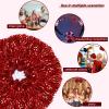 Chivao 24 Pcs Cheerleading Pom Poms, Metallic Foil Handle Cheer Squad Team Spirited Fun for Party, Sports Dance Cheer, 30 Grams Weight Each(Red) view 3