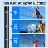 Portable Volleyball Net Set for Backyard, Beach & Outdoor - Regulation Size, Height-Adjustable Poles, PU Volleyball with Pump, Carrying Bag(Blue) view 2