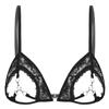 Alvivi Women's Floral Lace Lingerie Wire-Free Unlined Open Nipples Bra Top with Metal Rings Black 4X-Large view 1