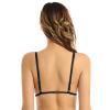 Alvivi Women's Floral Lace Lingerie Wire-Free Unlined Open Nipples Bra Top with Metal Rings Black 4X-Large view 4
