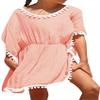 Eurivicy Girl's Swim Cover Up Kids Summer Swimwear Beach Dress Swimsuit Wraps with Pom Pom Trim view 1