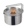 304 Stainless Steel Camping Kettle 1L, Lightweight Portable Compact Outdoor Tea Coffee Pot Hiking Cooking Gear Hot Water Kettle with Handle for Backpacking Picnic Hiking Travel view 1