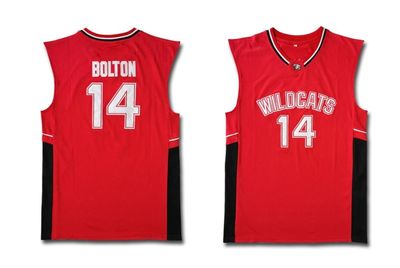 Zac E Troy Bolton East High School Wildcats Retro Basketball Jersey Stitched