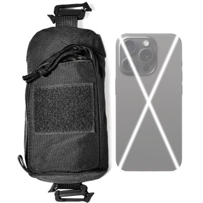 Backpack Shoulder Strap Accessory Pouch, Mini Tactical Molle Bag Multifunctional Military EDC Tool Pockets for Belt, Compact Pouchs for Outdoor Sport Hunting, Doesn't fit Cell Phones(Black)