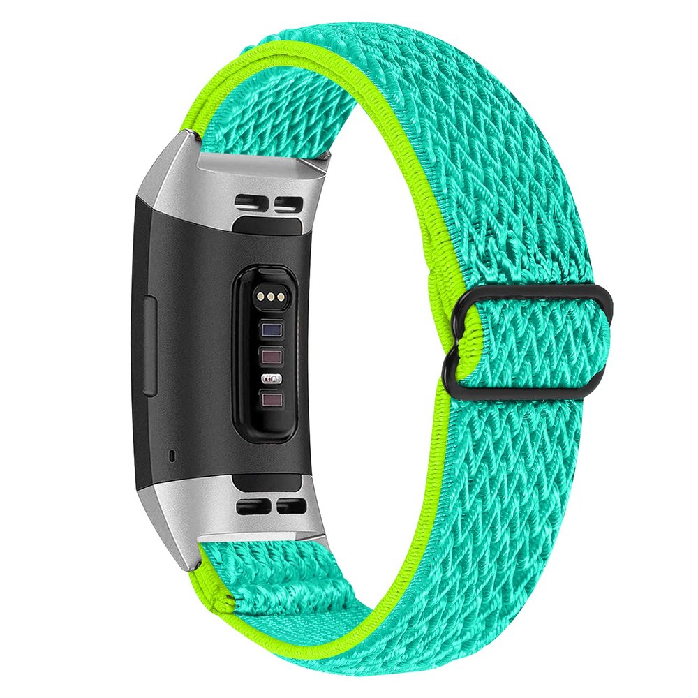 TryBest Watch Band Compatible with Fitbit Charge 2, Women Men Nylon Sport Wristband Adjustable 5.3-8.3 inch Soft Elastic Knit Strap Compatible with Fitbit Charge 2 - Yellow+Green