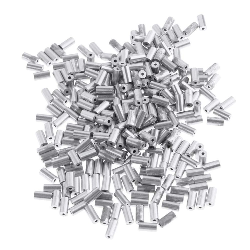 100PCS Fishing Single Barrel Aluminium Crimp Sleeves for Monofilament Line1/1.2/1.4mm (1.4mm)
