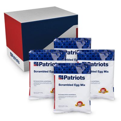 4Patriots Scrambled Eggs Case Pack: Tasty Survival Eggs Designed to Last 10 Years - 96 Servings
