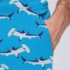 Swimming Hammerhead Shark Men's Printed Fleece Sweatpants Popular Joggers Pants Trousers with Pockets White view 4