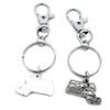 10 Pieces Keyring Keychain Wholesale Suppliers Jewelry Lobster Clasps YT0M0K Massachusetts Map Tag