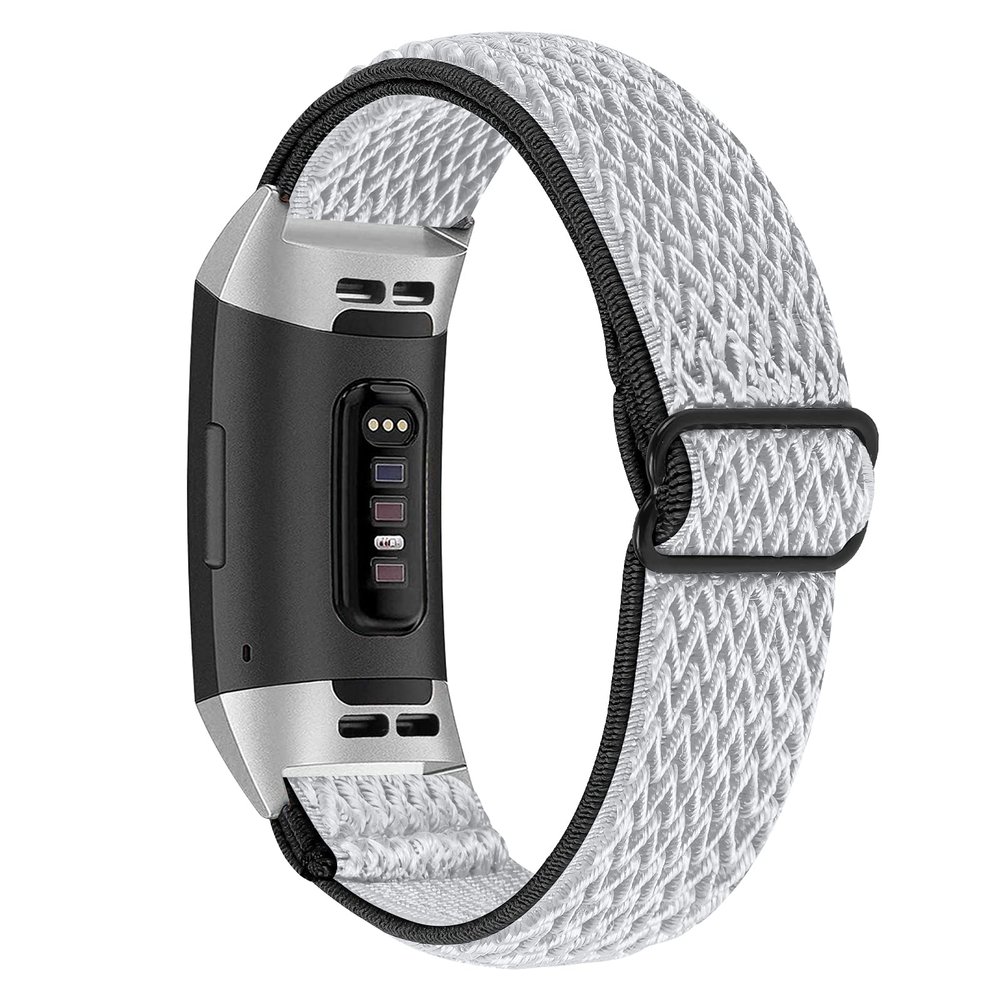 TryBest Nylon Band Compatible with Fitbit Charge 2, Women Men Nylon Sport Wristband Adjustable 5.3-8.3 inch Soft Elastic Knit Strap Compatible with Fitbit Charge 2 - Black+White