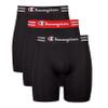 Champion Mens Briefs, Performance Stretch, Moisture Wicking, Multi-pack Boxer, Long Leg - Black - 3 Pack, Medium US view 1