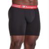Champion Mens Briefs, Performance Stretch, Moisture Wicking, Multi-pack Boxer, Long Leg - Black - 3 Pack, Medium US view 2