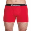 Champion Mens Boxer Briefs, Cotton Stretch Underwear with Mesh Pouch, Moisture-Wicking, No Ride-Up Fit, Logo Waistband, Multi-Pack, Blue White Script Logo/Black/Red-3 Pack, Small view 2