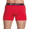 Champion Mens Boxer Briefs, Cotton Stretch Underwear with Mesh Pouch, Moisture-Wicking, No Ride-Up Fit, Logo Waistband, Multi-Pack, Blue White Script Logo/Black/Red-3 Pack, Small view 3