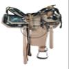 Y&Z- Ride With Time Premium Leather Western Barrel Racing Trail Equestrian Pony & Adult Horse Saddle, Size 10 to 18 inches Seat Available (12" Inches, Blue) view 1
